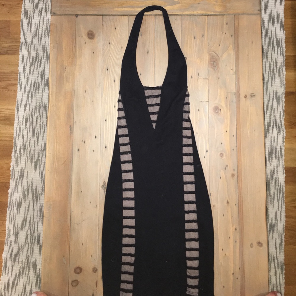 Extra small black and nude halter dress