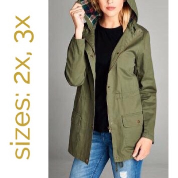 Jackets & Blazers - PLUS Hooded Utility Jacket - 2X