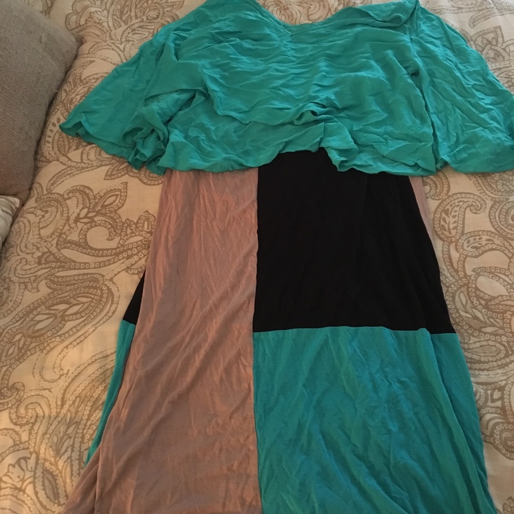 Brand new Turquoise flowy shirt & matching skirt