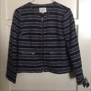 LOFT blue striped jacket