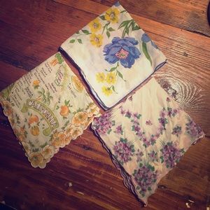 Vintage Handkerchiefs Set of 3