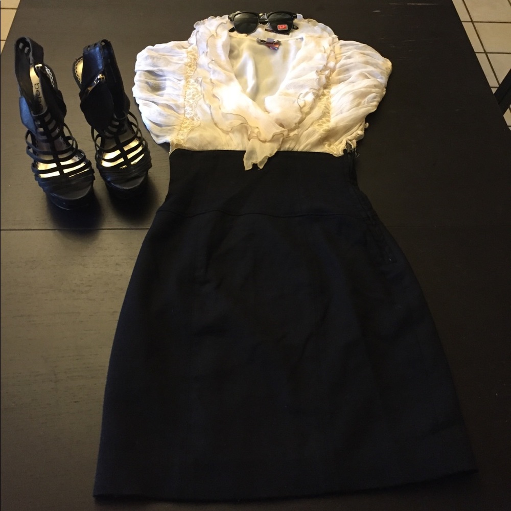 Pre owned Bebe dress (top is ivory blouse lace)