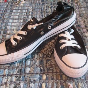 black metallic converse
