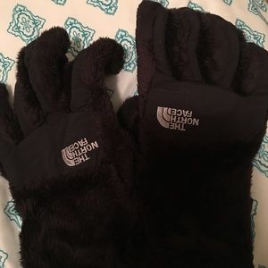 North face fuzzy black gloves!