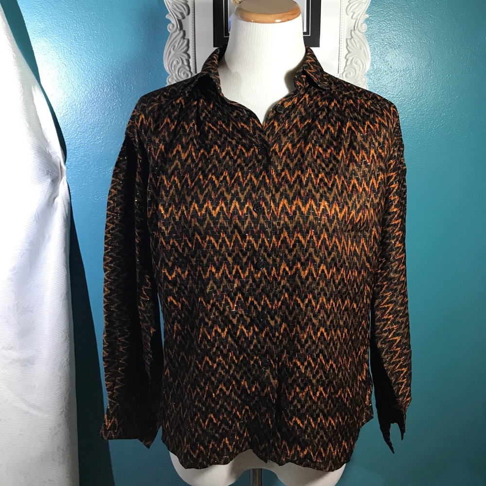 Vintage 1980s Anne Klein silk Blouse.