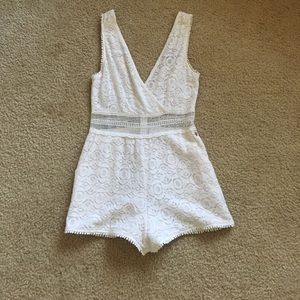 White lace & eyelet romper