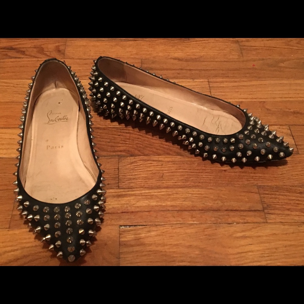 Authentic Christian Louboutin Spiked Pigalle Flats