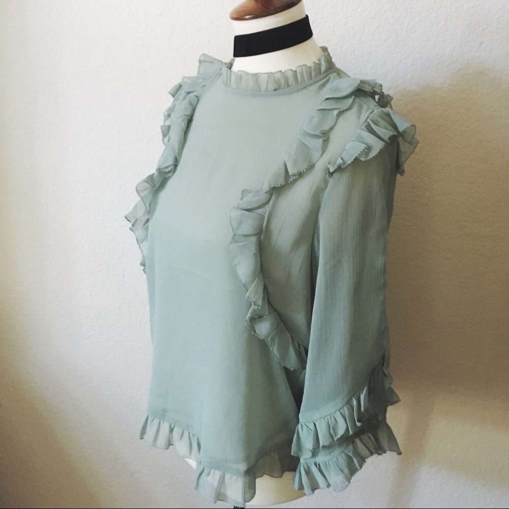 H&M Ruffle Sleeve Top