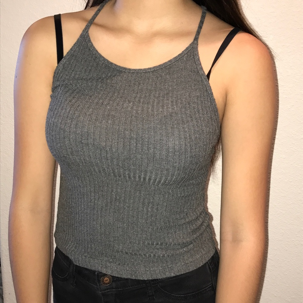 brandy melville grey ribbed tank