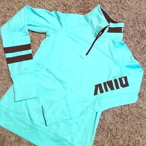 Blue Victoria's Secret PINK Quarter Zip Pullover
