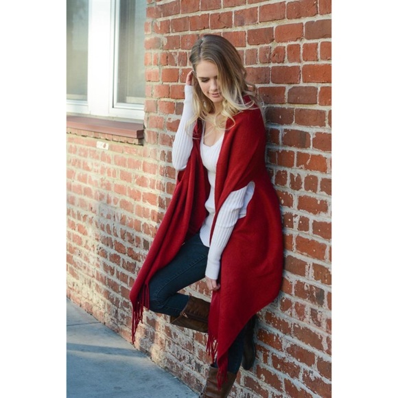 New Arrival- Solid Poncho - Picture 3 of 5