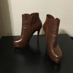 Cognac Heeled Ankle Booties