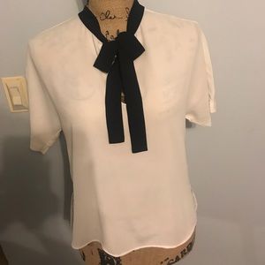 Ivory White Tie-up Blouse