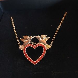New Jewelmint lovebirds pin necklace