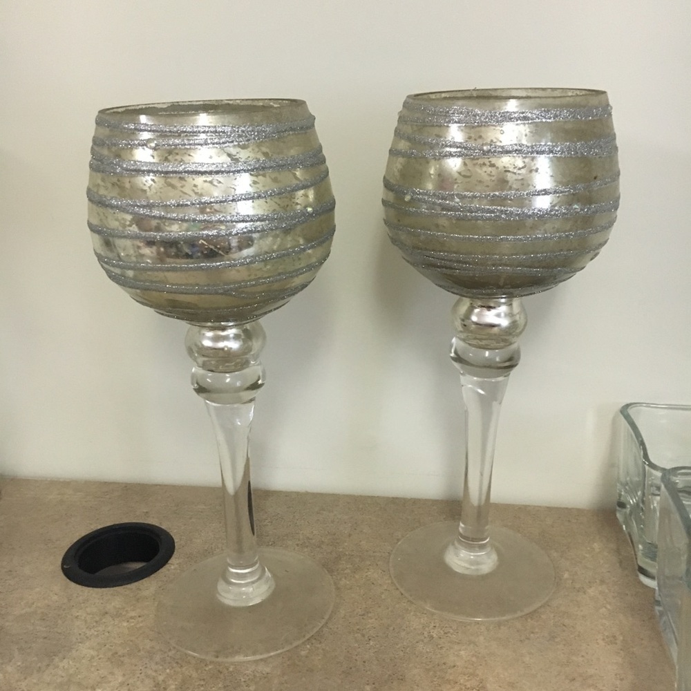 Silver candle holders