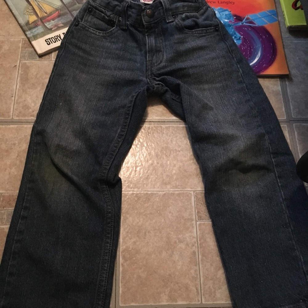 Levi jeans dark wash with adjustable waist band