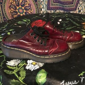 Red DR.Marten slides.