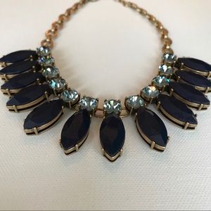 J. Crew Jewelry - J. Crew Navy & Aqua Stone Gold Statement Necklace J. Crew Jewelry - J. Crew Navy & Aqua Stone Gold Statement Necklace