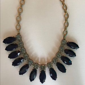 J. Crew Jewelry - J. Crew Navy & Aqua Stone Gold Statement Necklace J. Crew Jewelry - J. Crew Navy & Aqua Stone Gold Statement Necklace