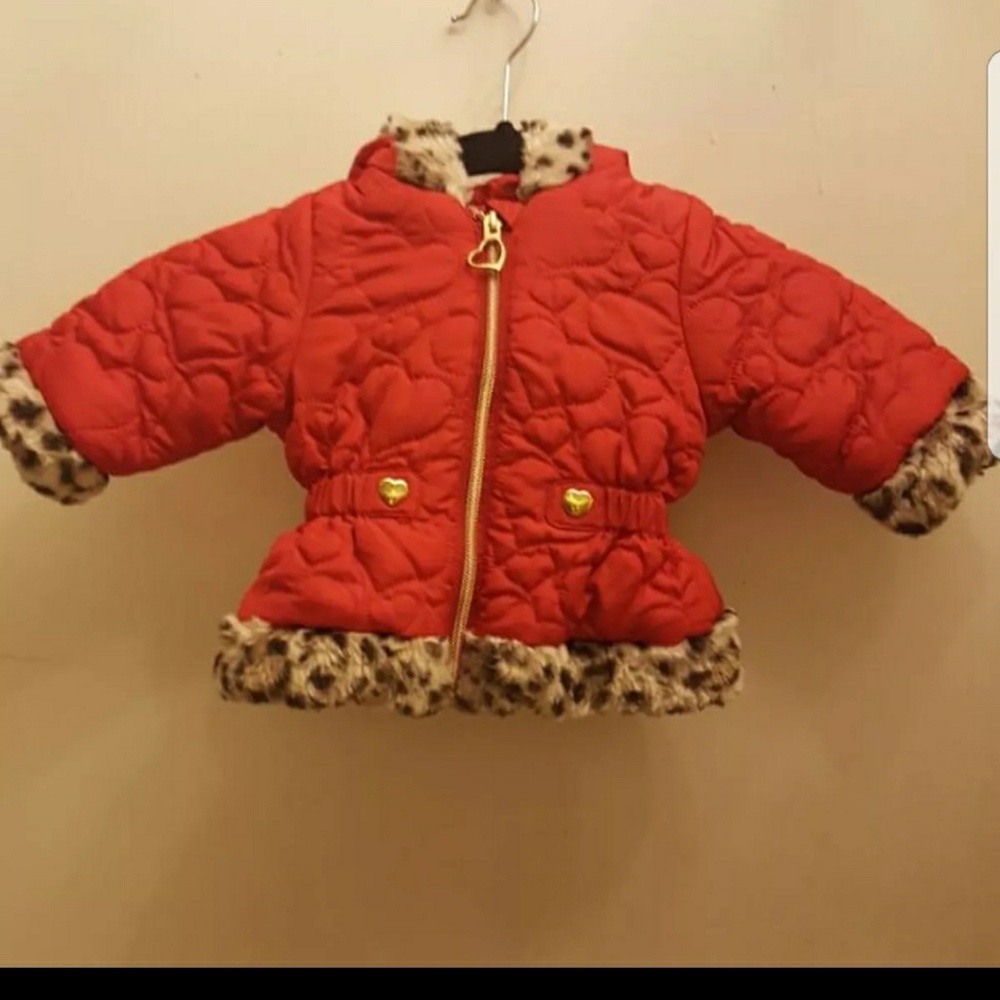 Pistachio Heart Quilt Fur Trim Jacket