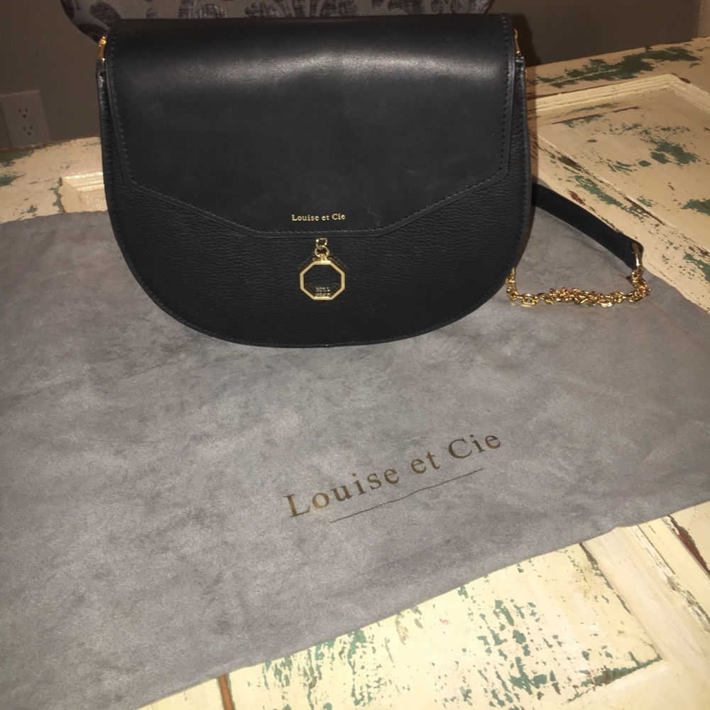 Louise et Cie black gold chain cross body bag