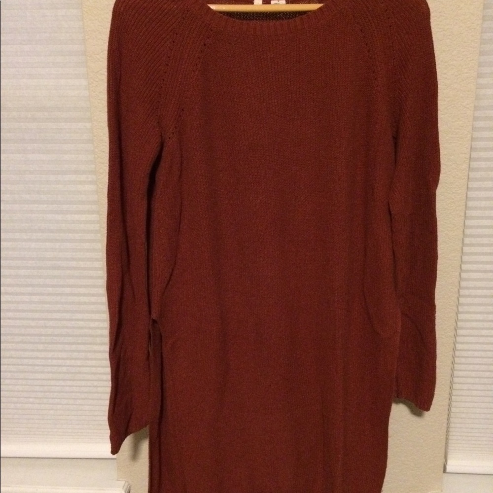 Anthropologie Moth burnt orange sweater dress.