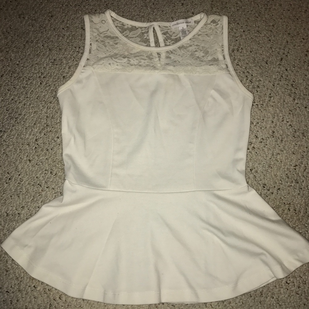 White peplum top, good condition!