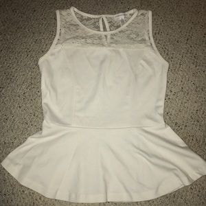 White peplum top, good condition!
