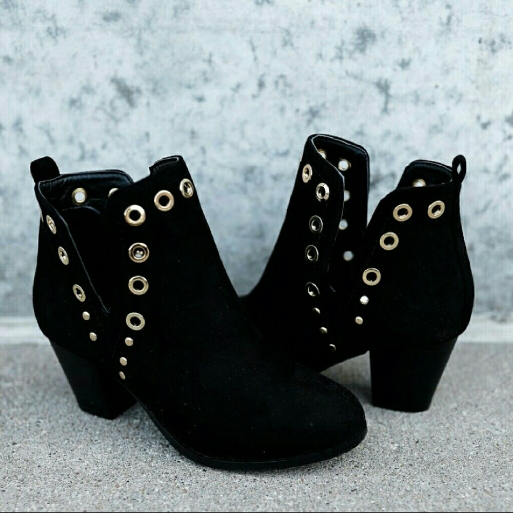 - LAST - Black Grommet Booties - Picture 2 of 3