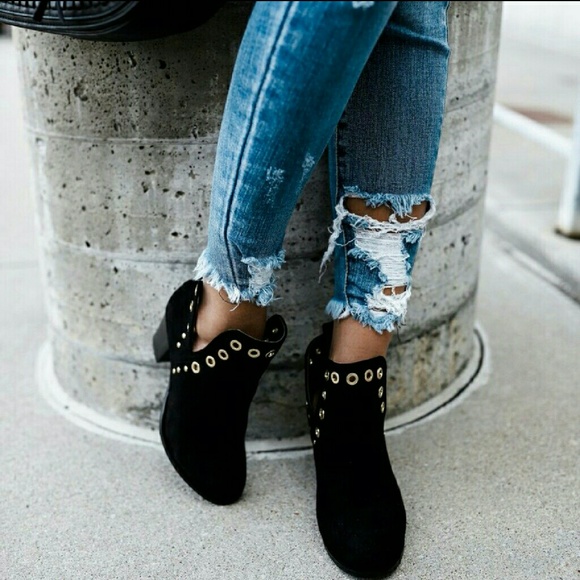 - LAST - Black Grommet Booties - Picture 3 of 3