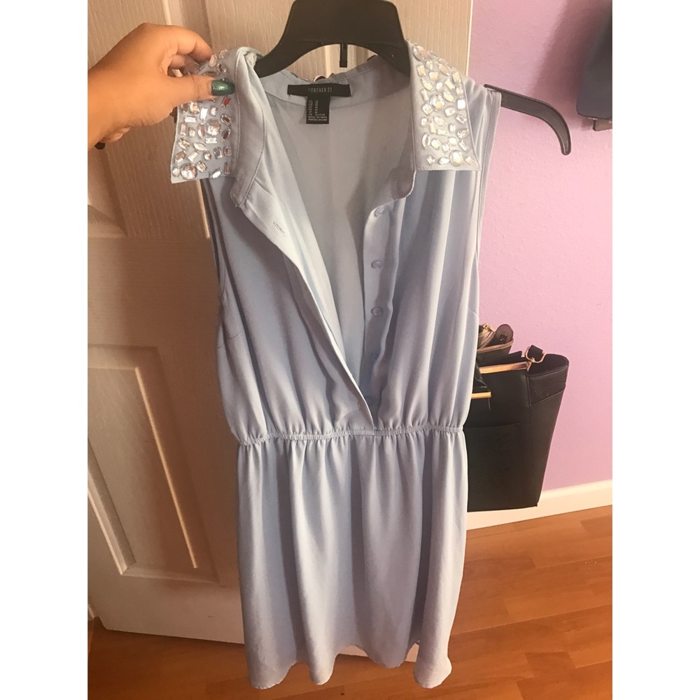 Studded sky blue 16th birthday dress