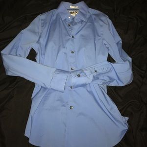Express long sleeve baby blue dress shirt