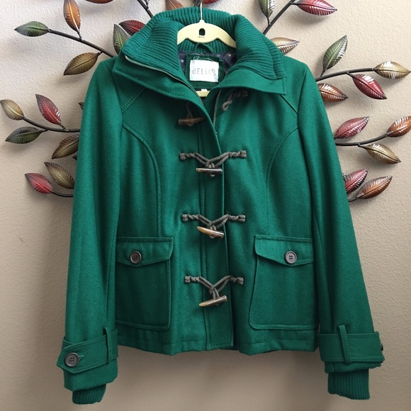 green toggle coat