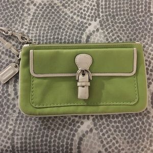 Green coach wristlet