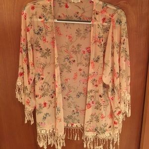 Floral Open Drape Top