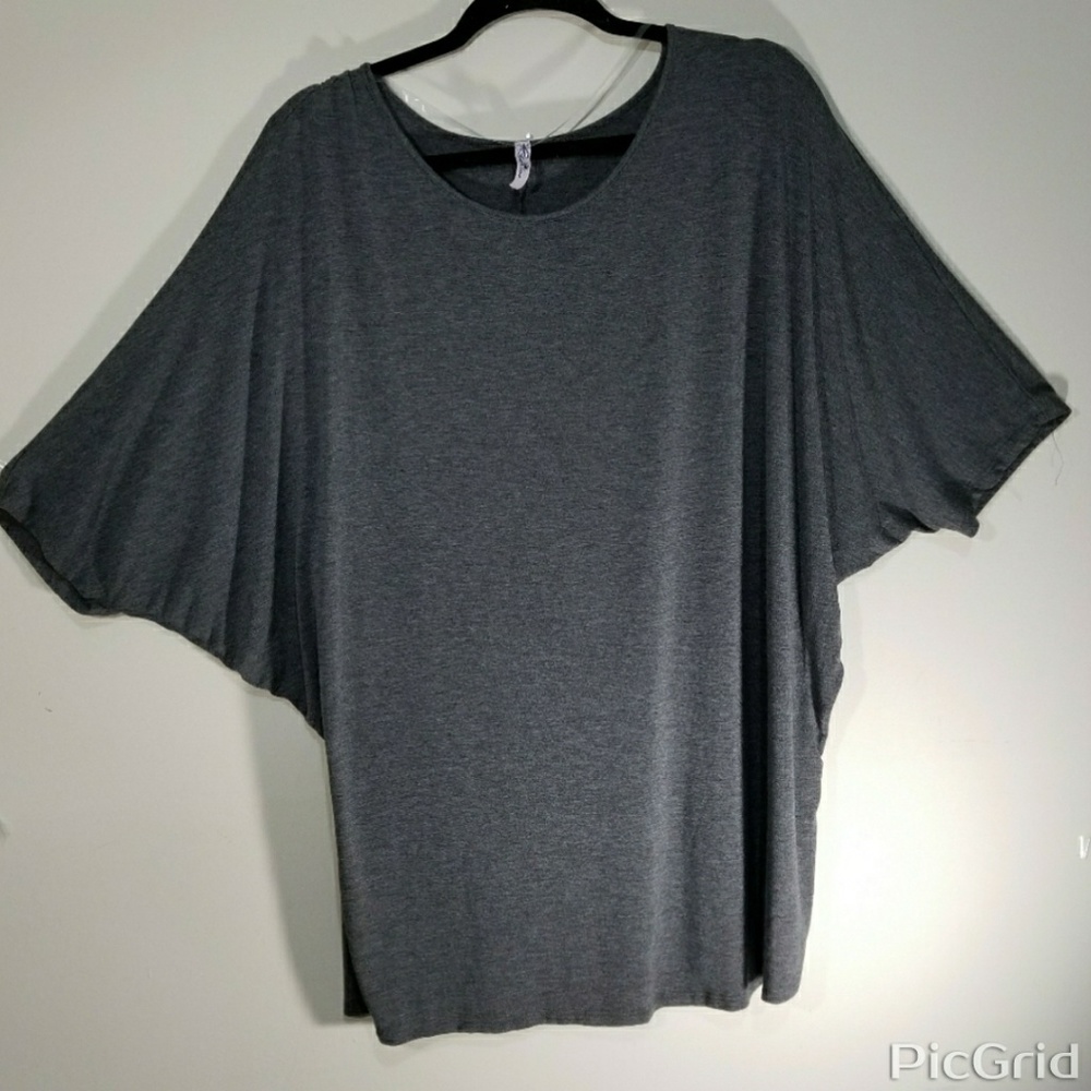 3X Dolman Sleeve Grey Top