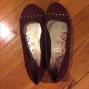 Brash burgundy flats