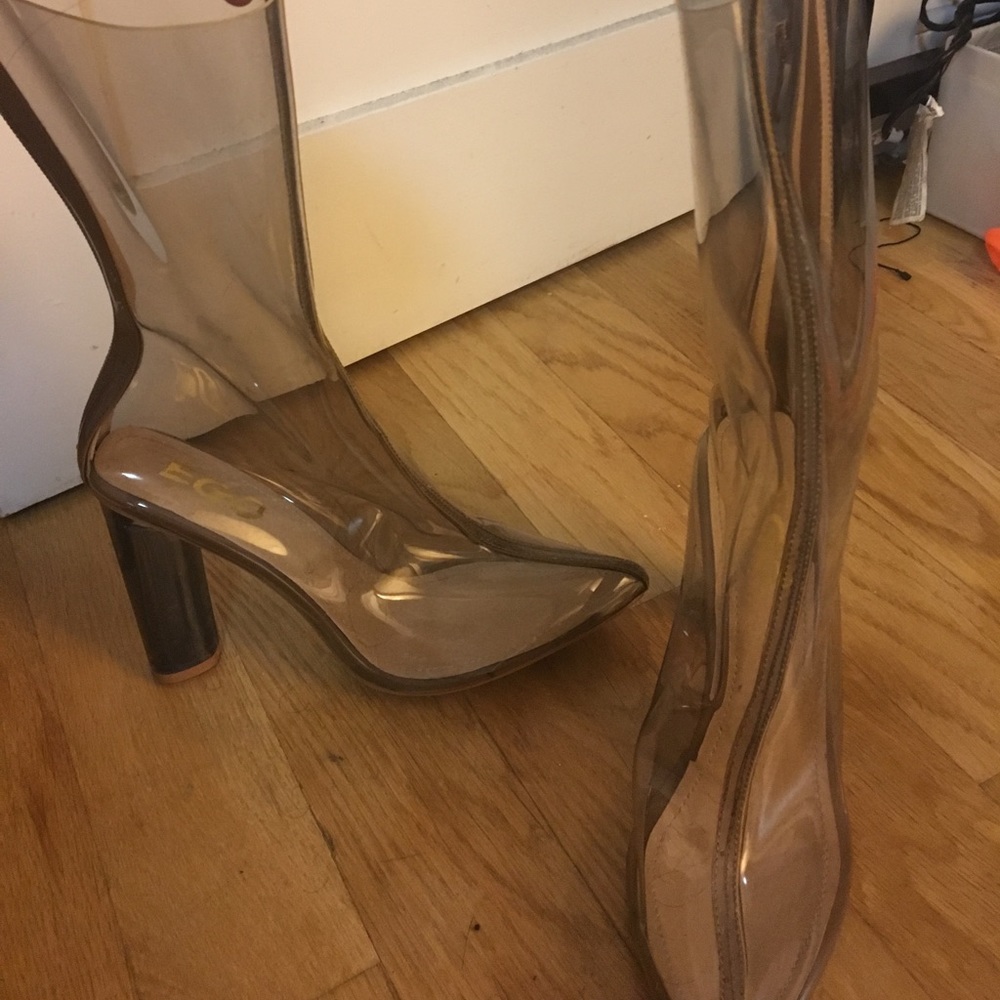 Perspex boots never worn