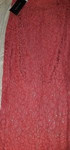 New with Tags Zara Lace Coral Lace midi skirt