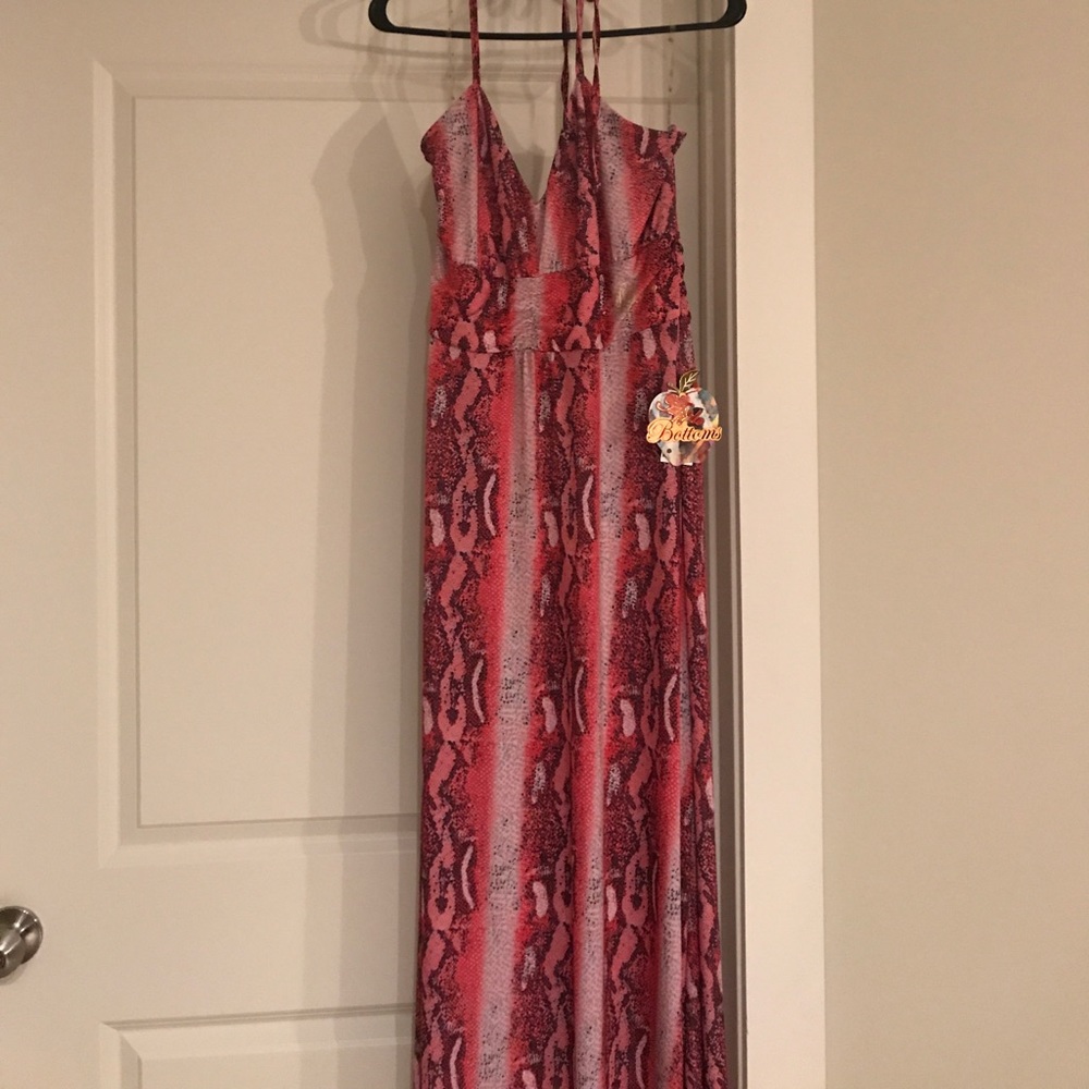 Apple bottom snake skin pink long beach dress