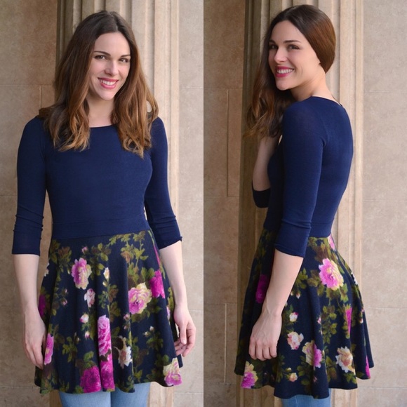 BOGO Sale NWOT Floral Skater Dress - Picture 2 of 3