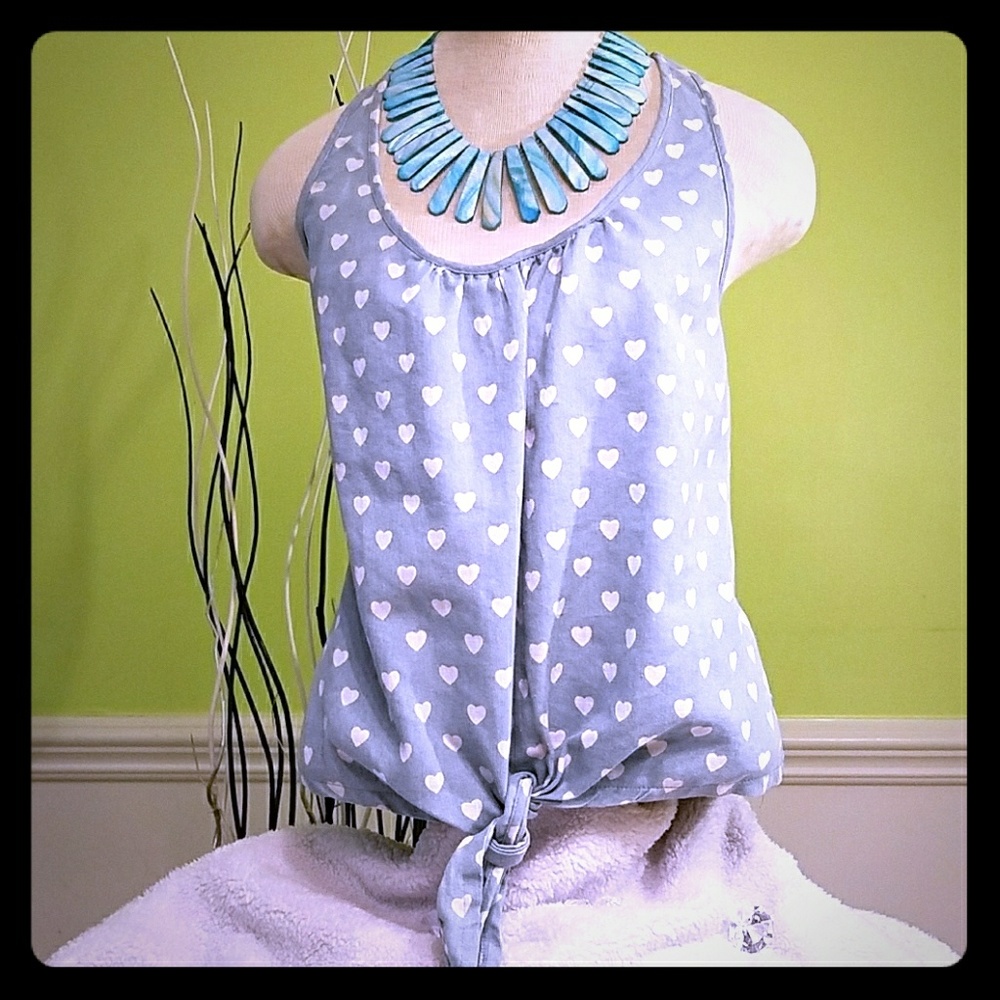 *LOW PRICE DROP* Denim Heart Halter Top