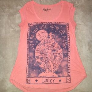 Coral Lucky brand t shirt 🔮