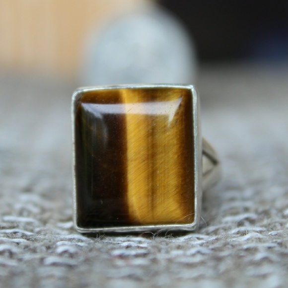 Hand Made Sterling Silver Ring Tiger Eye Stone - Picture 2 of 8