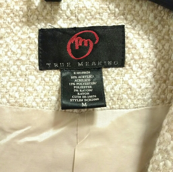 True Meaning single button tweed blazer light tan - Picture 5 of 5