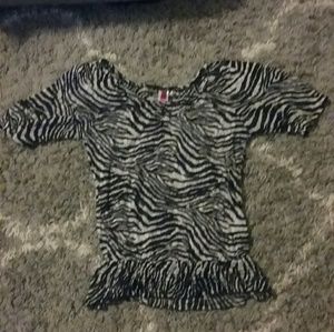 Zebra print stretchy shirt