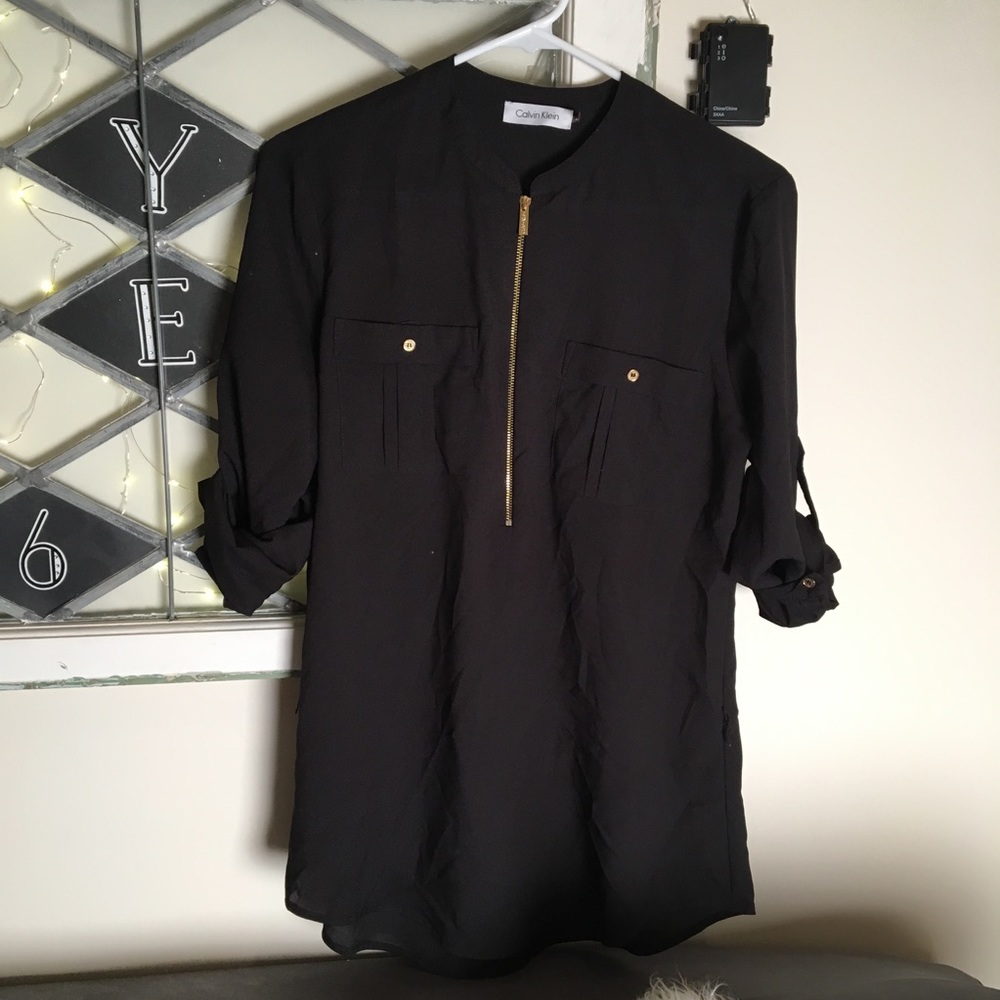 Calvin Klein Black Zipper Tunic