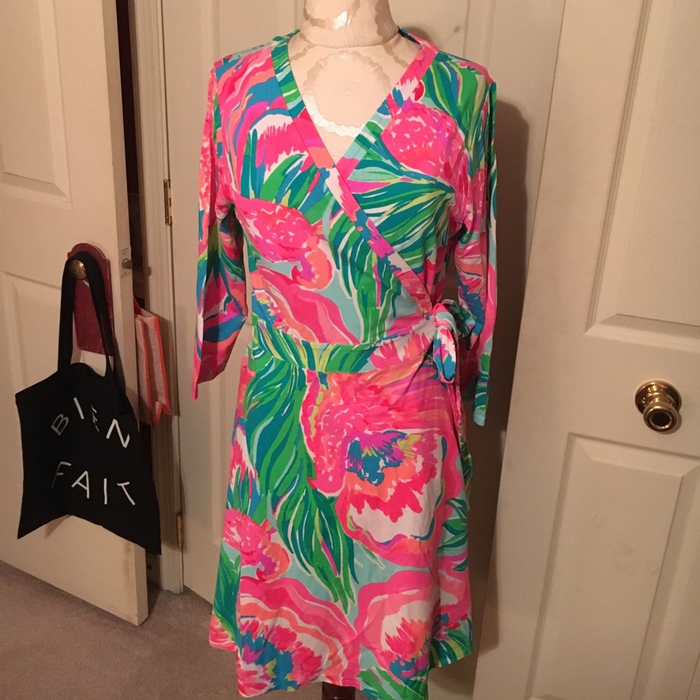 Lilly Pulitzer Emilia Wrap Dress in Paradise Bound