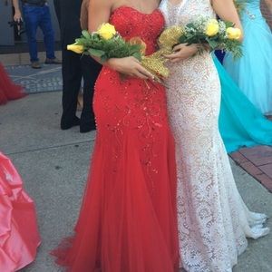 Red beaded prom/homecoming dress