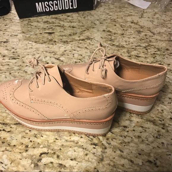 NEW Beige Platform sole brogues size 8 MISGUIDED - Picture 4 of 4